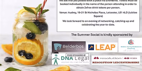 Resolution Leicestershire Summer Social : Thursday 25 June 2026