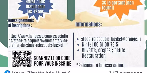 Vide grenier Stade Relecquois basket\ud83c\udfc0