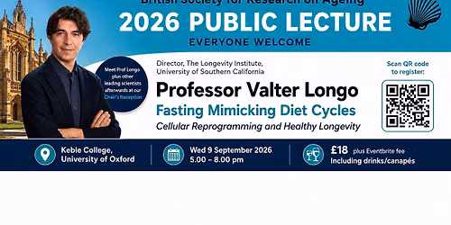Public Talk: Can fasting slow the ageing process?