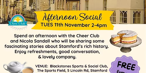 Cheer Club Social: Join us for a talk about Stamford's Rich History