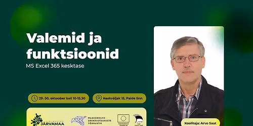 "Valemid ja funktsioonid" MS Excel 365 kesktaseme koolitus