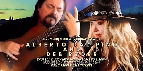 \u2728 Live Music Night at Visionarium with Alberto Dal Pino & Deb Ryder \u2728