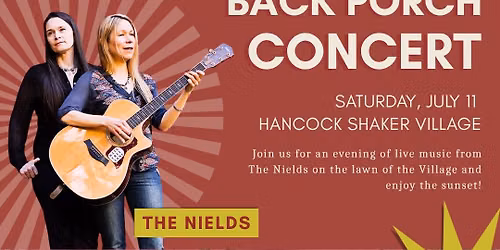 Back Porch Concert featuring The Nields at Hancock Shaker Village