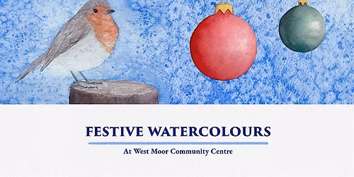 Festive Watercolours - Wintery Robin & Christmas Baubles