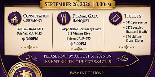 Formal Gala Banquet, Pastor, Bishop Elect Rodney E. Allen, Sr.