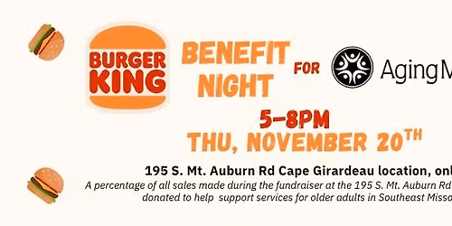 Burger King Night for Aging Matters
