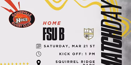 Gainesville Hogs Rugby vs FSU B Rugby Match