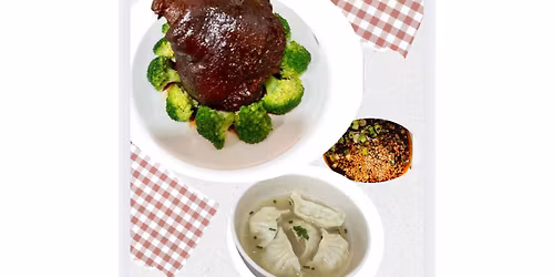 Chinese-Style Fai Cai Braised Pork Knuckle & Mixed Meat Dumpling