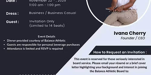 Balance Athletic CEO Dinner: Board Member Recruitment & Networking