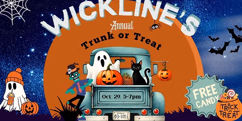Wickline UMC's Trunk or Treat-Oct. 29, 5-7pm