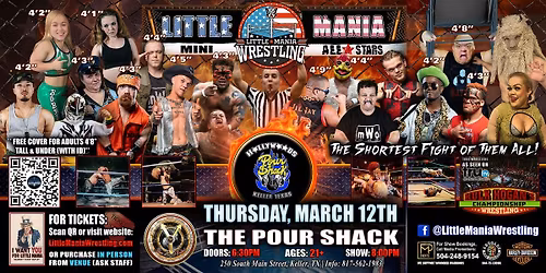 Keller, TX - Little Mania Mini Wrestling @ The Pour Shack