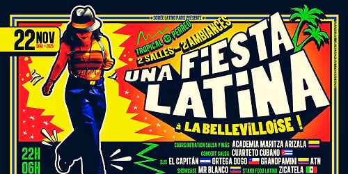 UNA FIESTA LATiNA \u00e0 LA BELLEViLLOiSE \u2600\ufe0f\ud83c\udfdd\ufe0f 22\/11 \ud83c\udf89 2 SALLES : Tropical -vs- Perreo