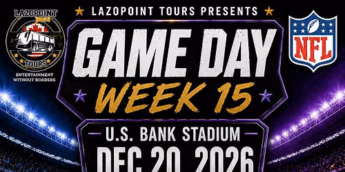 DETROIT LIONS VS MINNESOTA VIKINGS - Bus Tour Winnipeg, MB to Minneapolis, MN