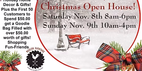 Christmas Open House at Modern Barnyard! Nov. 8th  8am-6pm & Nov. 9th 10-4!