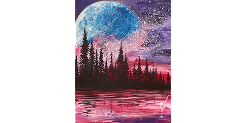 Moonlit Forest Lake View - Paint and Sip in Houston | Classpop!\u2122