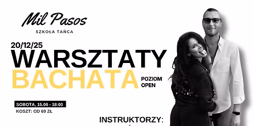 WARSZTATY BACHATA SOLO + PARY POZIOM OPEN - SOBOTA 20.12.2025 15:00 - 18:00!