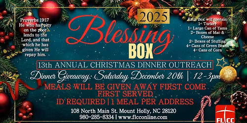 Blessing Box Outreach- 200 Free Turkey Meals