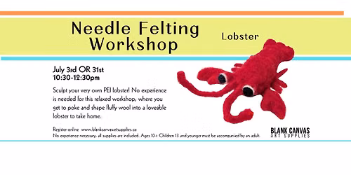 July Needle Felting Lobster at Blank Canvas Art Supplies