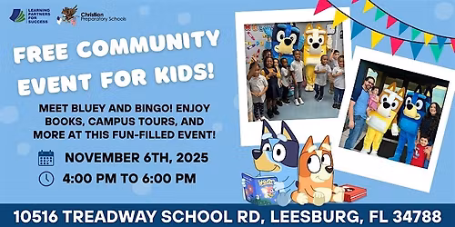 Free Community Event for Kids! Meet Bluey and Bingo Live