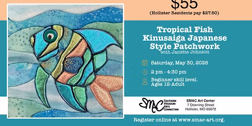 Tropical Fish Kinusaiga Japanese Style Patchwork with Janette Johnson