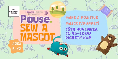 Pause Art Workshop \u2013 Sew Mascot (Ages 5-12)