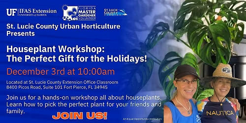 Houseplant Workshop: The Perfect Gift for the Holidays