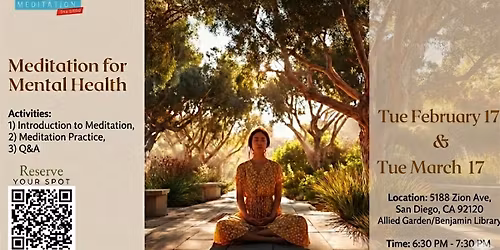 Meditation for Mental Health at Allied Gardens\/Benjamin Library