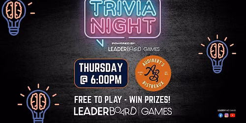 Trivia Night THURSDAY 6p | Audibert's Bistreaux - Slidell LA