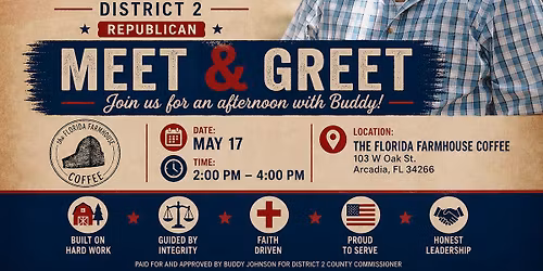 Meet and Greet with Elect Buddy Johnson for County Commissioner 