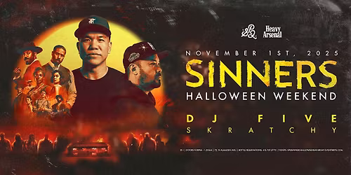 Sinners Halloween Saturday with DJ Five & Skratchy
