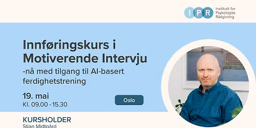 Innf\u00f8ringskurs i Motiverende Intervju \u2013 n\u00e5 med tilgang til AI-basert trening