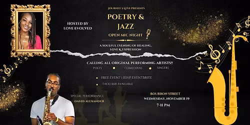 Journey 2 Love Presents: Poetry & Jazz Open Mic Night