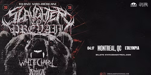 Slaughter To Prevail: North America 2026 avec Whitechapel & Attila | Montr\u00e9al
