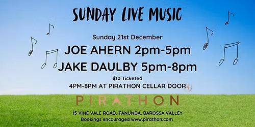 Change of date! Joe Ahern is now wowing us on Sunday 21st 2pm-5pm!