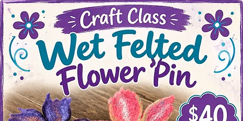 Wet Felted Flower Pin