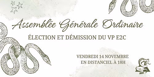 Assembl\u00e9e G\u00e9n\u00e9rale Ordinaire d\u2019\u00e9lection et d\u00e9mission du VP \u00c9tudes Second Cycle 