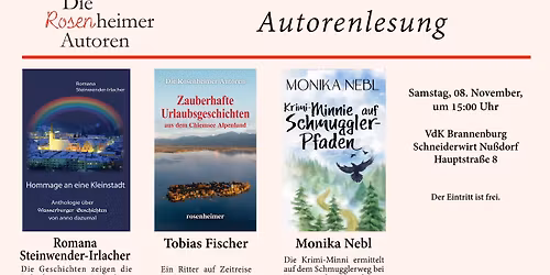 Drei Rosenheimer AutorInnen lesen in Nu\u00dfdorf
