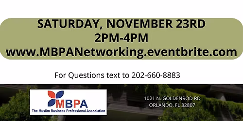 Muslim Business Professional Association Networking Lunch