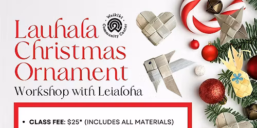 Lauhala Holiday Ornaments with Leialoha