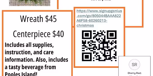 Christmas Wreath, Centerpiece Workshop Presented by Fresh...