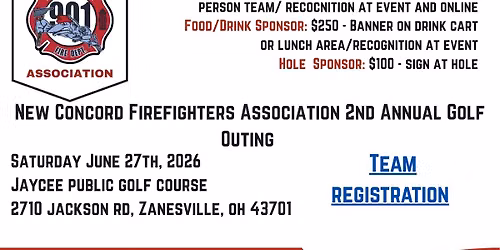 New Concord Fire Department 2nd Annual Golf Outing