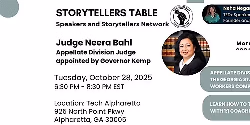 Storytellers Table October event with Judge Neera Bahl