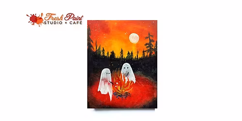 Paint & Sip Paint Night Spooky Season Ghost Campfire Acrylic Painting