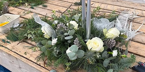 Christmas Table Flowers Workshop in White & Silver at Gibside, Newcastle