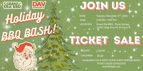 DAV Chapter #2 Holiday BBQ Bash