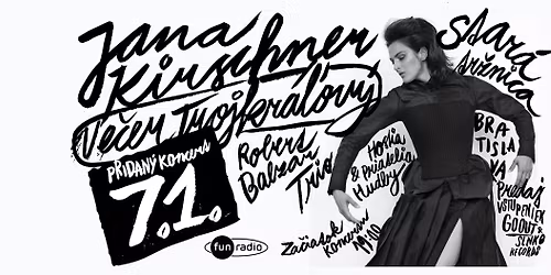 (PRIDAN\u00dd KONCERT) Jana Kirschner & hostia: Ve\u010der Trojkr\u00e1\u013eov\u00fd v Bratislave (7.1.)