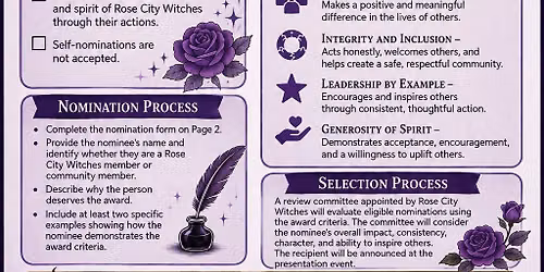 Spirit of the Rose City Witch Award