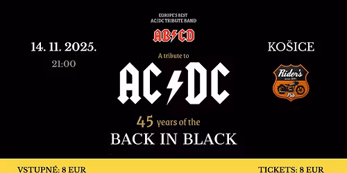 AB\/CD Back In Black 45 Tour \u2013 Ko\u0161ice, Rider's Pub