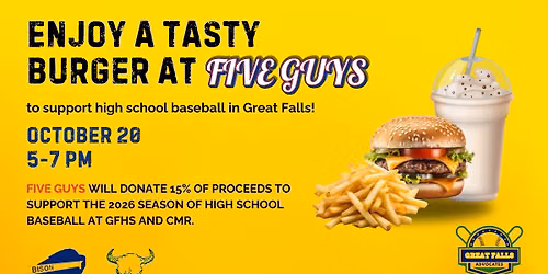 Five Guys - High School Baseball Fundraiser