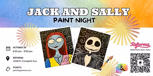 Jack and Sally Paint Night \u2013 Traced Canvas!